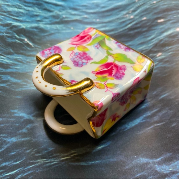 Royal Cotswolds miniature porcelain chintz tote shopping bag - Picture 4 of 6